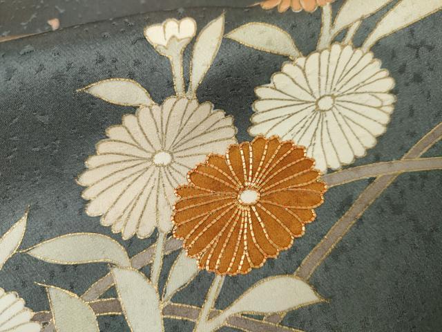 平和屋着物●訪問着 駒刺繍 枝花文 金彩 正絹 逸品 AABL6474cs