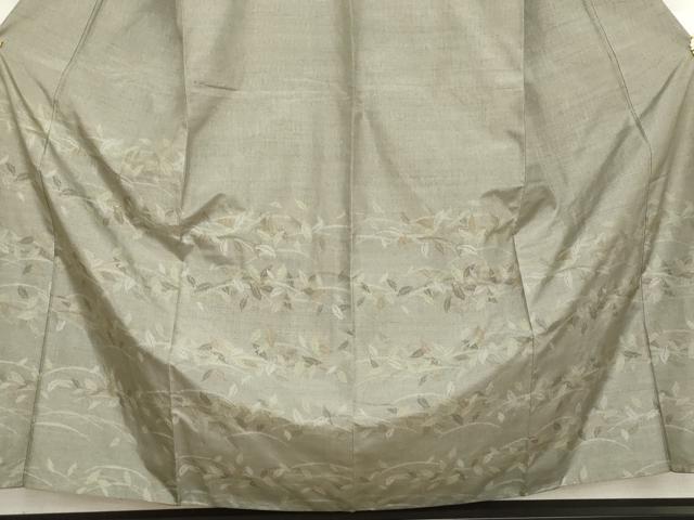 平和屋着物●訪問着 塩沢紬 芝葉文 正絹 逸品 AABL6479cs