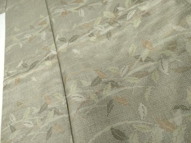 平和屋着物●訪問着 塩沢紬 芝葉文 正絹 逸品 AABL6479cs