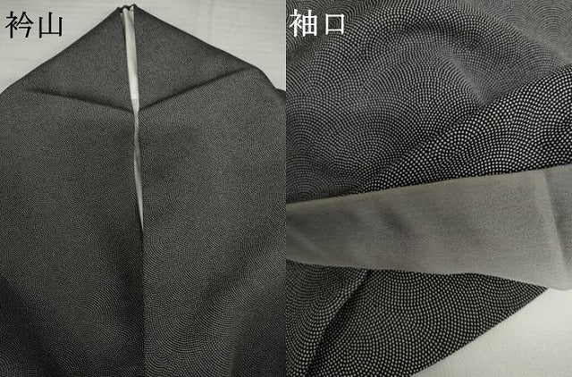 平和屋着物●江戸小紋 鮫小紋柄 黒地 正絹 逸品 AABL6481cs