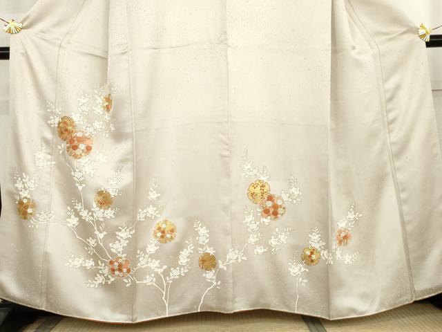 平和屋着物●訪問着 駒刺繍 雪輪花文 金彩 正絹 逸品 AABL6503cs