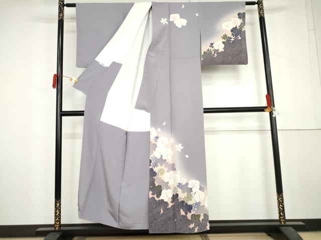 平和屋着物●染色作家 青野保夫 訪問着 舞花文 正絹 逸品 AABL6509cs