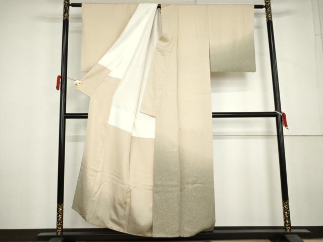 平和屋着物●訪問着 竹屋町刺繍 飛鶴文 暈し染め 金糸 金彩 正絹 逸品 AABL6514cs