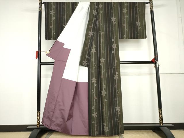 平和屋着物●本場大島紬 9マルキ 舞桜間道 正絹 逸品 AABL6535cs