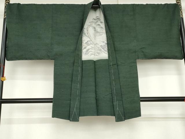 平和屋着物●男性 紬 アンサンブル 色無地 天鵞絨色 キングサイズ 正絹 逸品 未使用 AABL6560cs