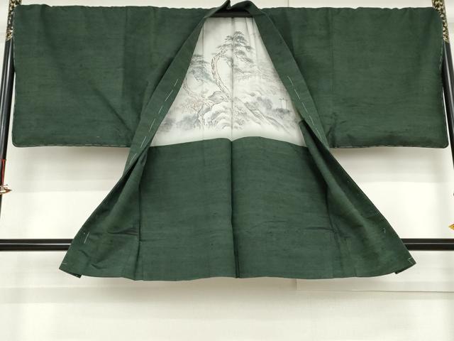 平和屋着物●男性 紬 アンサンブル 色無地 天鵞絨色 キングサイズ 正絹 逸品 未使用 AABL6560cs