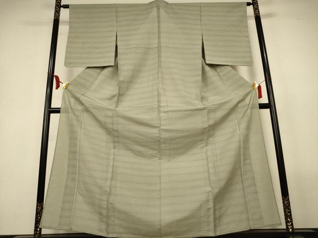 平和屋着物*夏物 銀座きしや 色無地 絽紬 鶸茶色 正絹 逸品 AABL6567jd