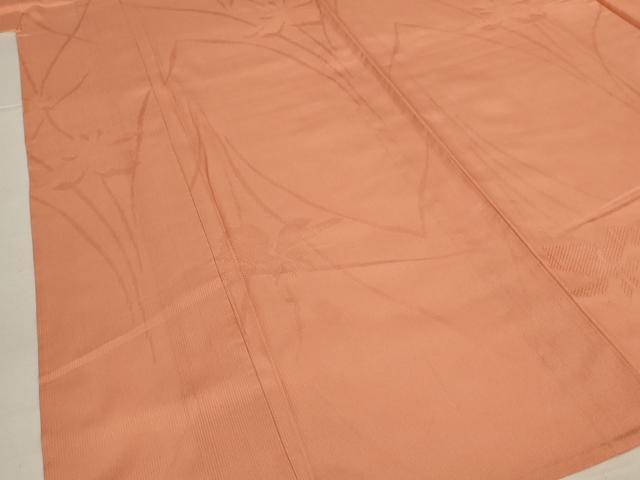 平和屋着物*夏物 色無地 縦絽 草花紋紗 深支子色 正絹 逸品 AABL6584jd