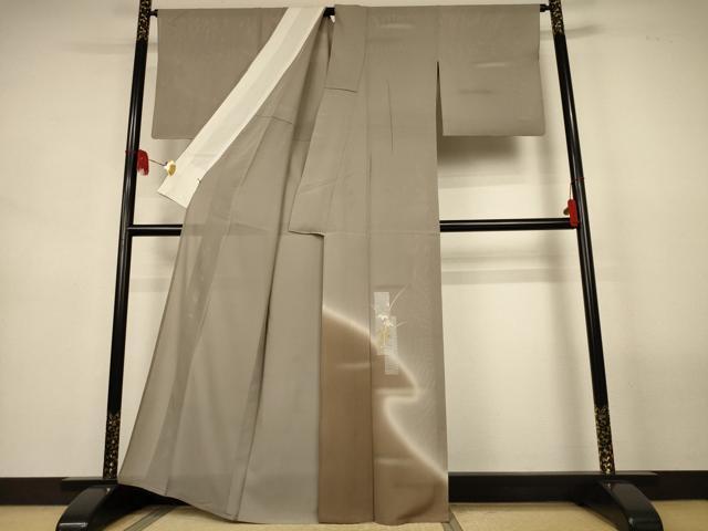 平和屋着物*夏物 訪問着 絽 刺繍 草花文 暈し染め 金銀彩 正絹 逸品 AABL6586jd