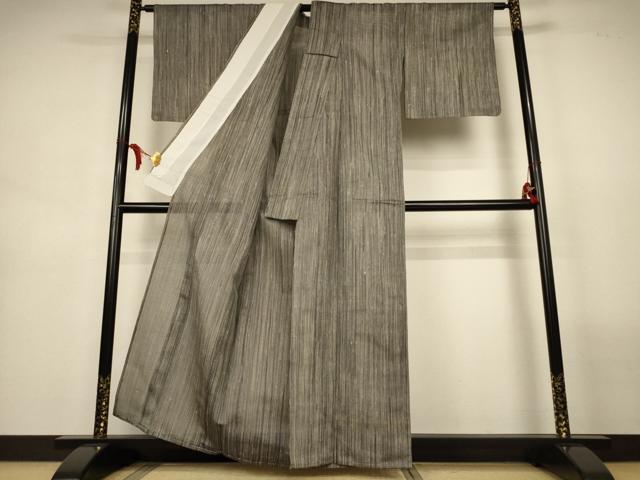 平和屋着物*夏物 紗紬 縞 正絹 逸品 AABL6588jd
