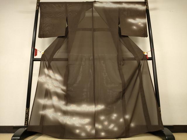 平和屋着物*夏物 訪問着 絽 草花文 暈し染め 金彩 正絹 逸品 AABL6649jd