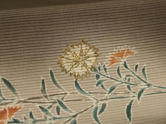 平和屋着物*夏物 訪問着 絽 草花文 暈し染め 金彩 正絹 逸品 AABL6649jd
