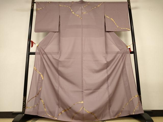 平和屋着物*夏物 訪問着 変わり絽 抽象文様 金彩 正絹 逸品 AABL6655jd