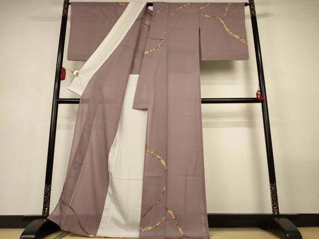 平和屋着物*夏物 訪問着 変わり絽 抽象文様 金彩 正絹 逸品 AABL6655jd