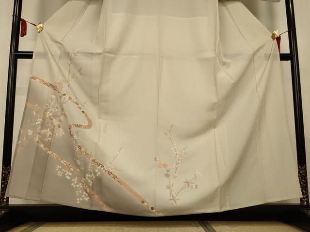 平和屋着物*夏物 訪問着 絽 枝花文 暈し染め 金彩 正絹 逸品 AABL6657jd