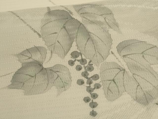 平和屋着物*夏物 訪問着 紋紗 手描き 流水葡萄蔦の葉文 やまと誂製 正絹 逸品 未使用 AABL6674jd