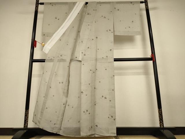 平和屋着物*夏物 小紋 紗紬 手描き 飛鳥文 貝 正絹 逸品 AABL6675jd