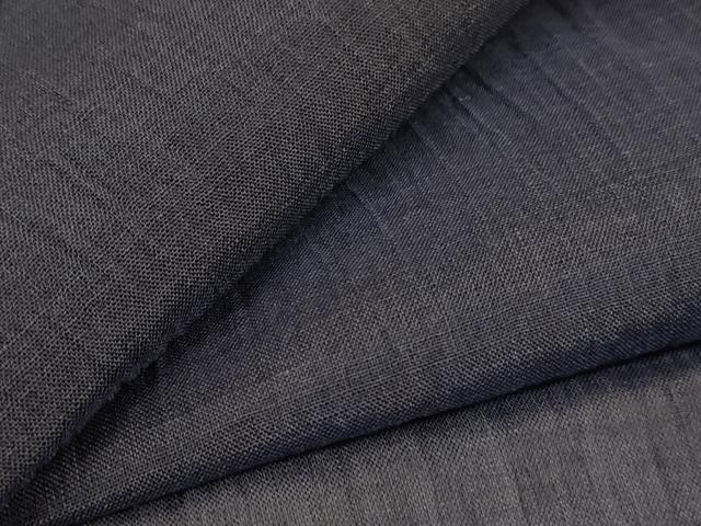 平和屋着物*夏物 男性 小千谷ちぢみ 褐返色 麻 逸品 AABL6676jd