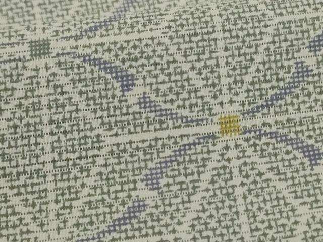 平和屋着物*夏物 小紋 絽 麻の葉文様 洗える着物 AABL6690jd