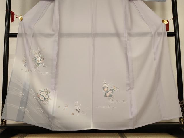 平和屋着物*夏物 訪問着 紋紗 流水飾花文 暈し染め 洗える着物 AABL6692jd