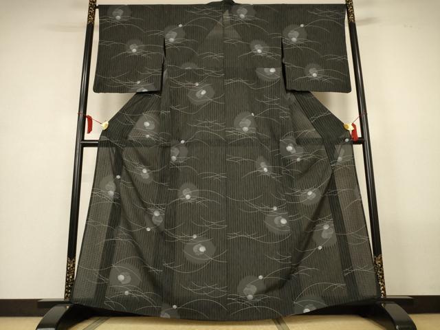 平和屋着物*夏物 小紋 絽縮緬 成り物 洗える着物 AABL6696jd