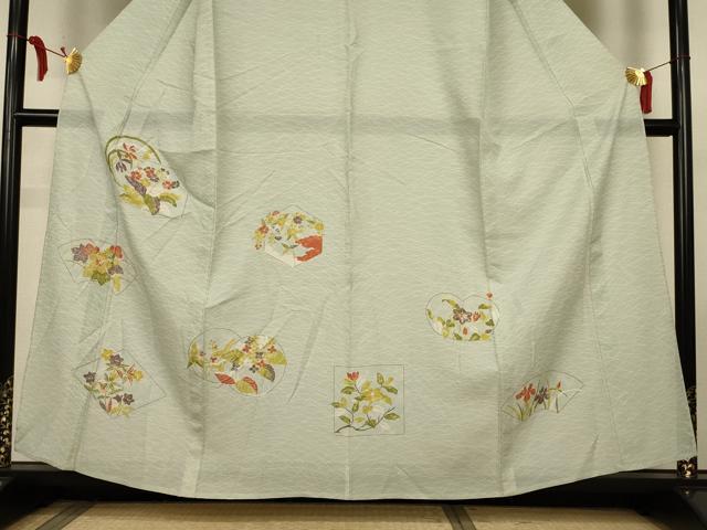 平和屋着物*夏物 訪問着 絽 草花文 正絹 逸品 AABL6704jd
