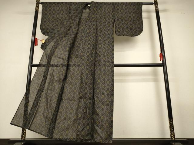 平和屋着物*夏物 重要無形文化財 本場宮古上布 幾何学文様 苧麻 逸品 AABL6706jd