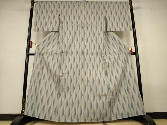 平和屋着物*夏物 明石ちぢみ 幾何学文様 正絹 逸品 AABL6718jd