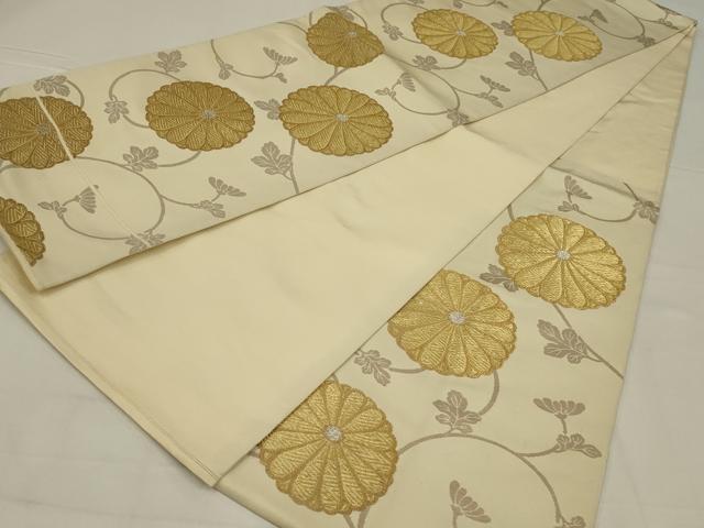 平和屋着物◎六通柄 本袋帯 菊唐草文 金銀糸 正絹 逸品 AABL6722ou