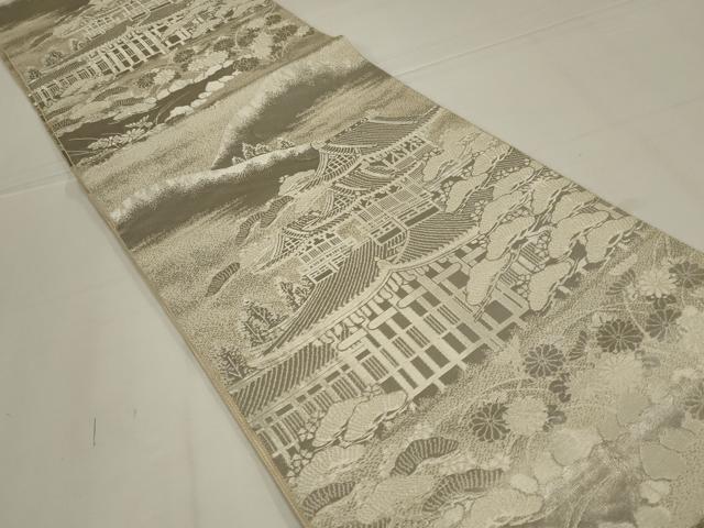 平和屋着物◎六通柄袋帯 千蔵乃都 プラチナ箔 正絹 逸品 AABL6743ou