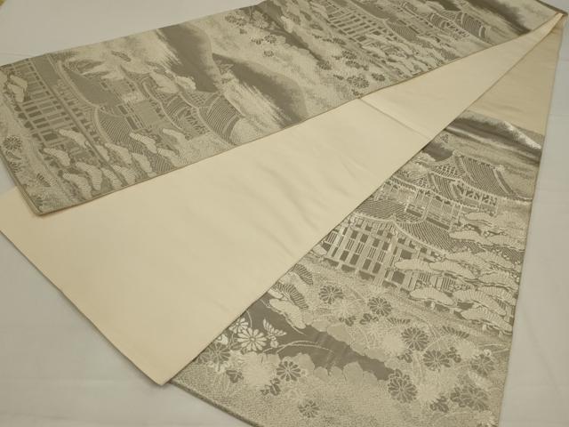 平和屋着物◎六通柄袋帯 千蔵乃都 プラチナ箔 正絹 逸品 AABL6743ou
