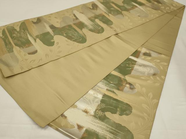 平和屋着物◎六通柄袋帯 枝花文 金銀糸 正絹 逸品 AABL6748ou