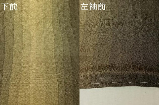 平和屋着物▽上質な小紋 単衣 変わり縞 鬼しぼ縮緬 正絹 逸品 未使用 AABL6765jh