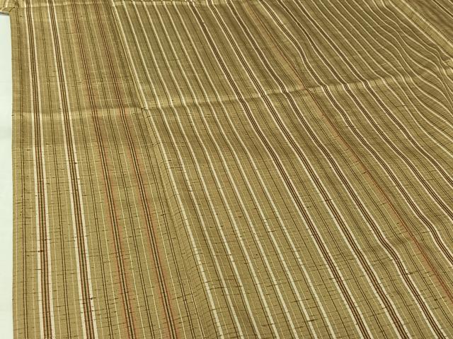 平和屋着物▽ぜんまい紬 単衣 縞 正絹 逸品 AABL6766jh