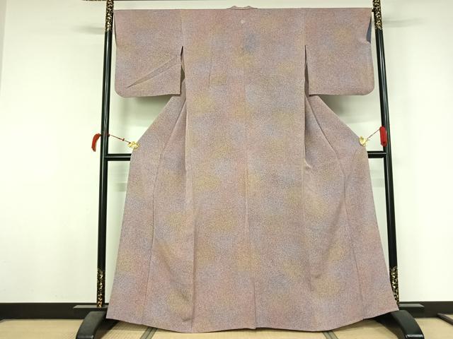 平和屋着物▽上質な小紋 単衣 霞文 暈し染め 正絹 逸品 AABL6774jh