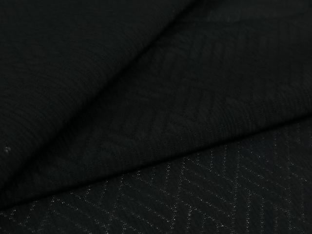平和屋着物▽長羽織 スリーシーズン 春夏秋 塵除け 幾何学文様 黒地 正絹 逸品 AABL6786jh