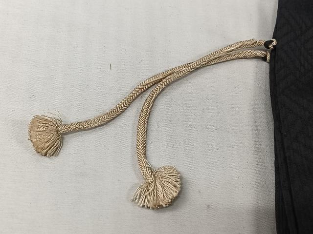 平和屋着物▽長羽織 スリーシーズン 春夏秋 塵除け 幾何学文様 黒地 正絹 逸品 AABL6786jh