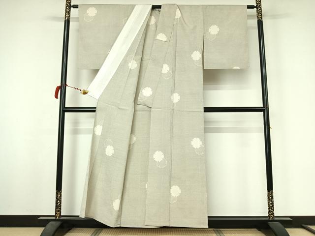 平和屋着物▽本塩沢 単衣 雪輪文 正絹 逸品 AABL6800jh