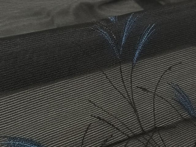 平和屋着物▽羽織 スリーシーズン 春夏秋 塵除け 刺繍 薄 黒地 銀糸 洗える着物 AABL6804jh