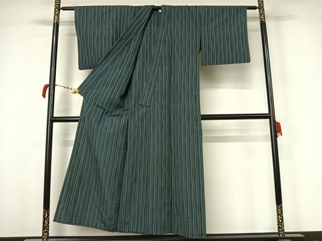 平和屋着物▽上質な紬 単衣 立涌文 正絹 逸品 AABL6820jh