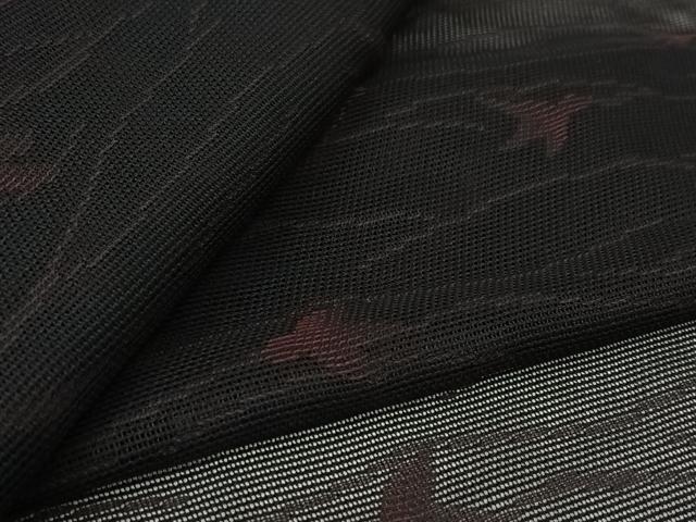 平和屋着物▽羽織 スリーシーズン 春夏秋 塵除け 枝葉文 黒地 洗える着物 AABL6825jh