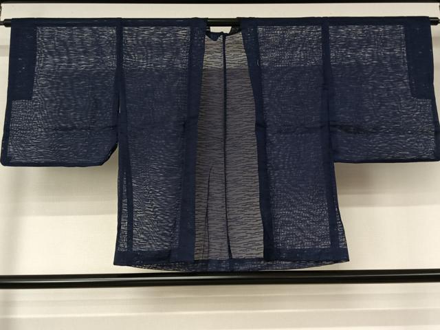 平和屋着物▽羽織 スリーシーズン 春夏秋 塵除け 霞文 鉄紺色 洗える着物 AABL6826jh