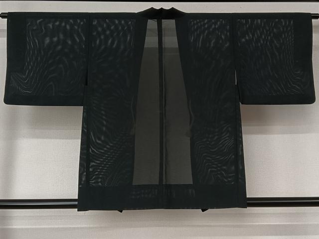 平和屋着物▽羽織 スリーシーズン 春夏秋 塵除け 黒地 洗える着物 AABL6829jh