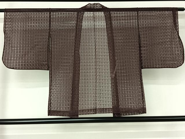 平和屋着物▽羽織 スリーシーズン 春夏秋 塵除け 幾何学文様 滅紫色 洗える着物 AABL6830jh