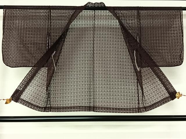 平和屋着物▽羽織 スリーシーズン 春夏秋 塵除け 幾何学文様 滅紫色 洗える着物 AABL6830jh