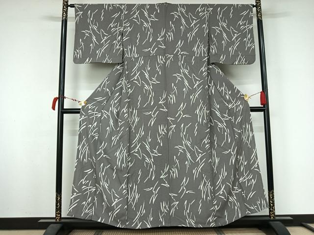 平和屋着物▽上質な小紋 単衣 幾何学文様 正絹 逸品 AABL6839jh