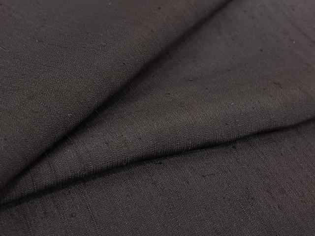 平和屋着物▽経節紬 単衣 色無地 深紫色 正絹 逸品 AABL6853jh