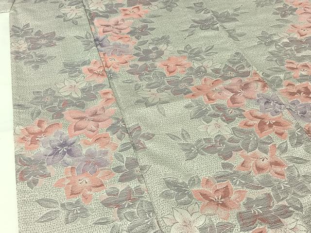 平和屋着物▽小紋 単衣 草花文 AABL6862jh