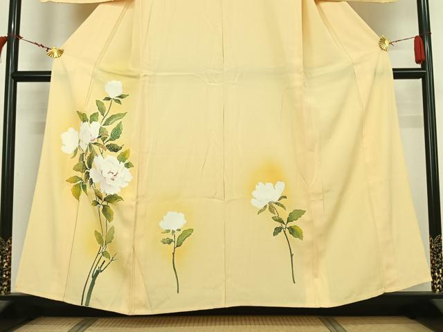 平和屋着物▽訪問着 単衣 草花文 暈し染め 正絹 逸品 AABL6868jh