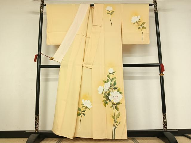 平和屋着物▽訪問着 単衣 草花文 暈し染め 正絹 逸品 AABL6868jh